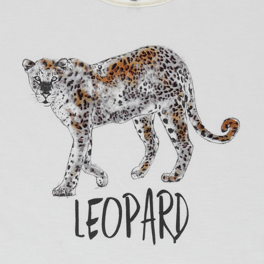 Παιδικά - Μακρυμάνικη μπλούζα σε τετράγωνη γραμμή με στάμπα λεοπάρδαλη 