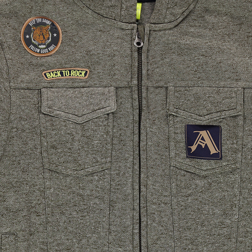 Παιδικά - Ζακέτα από φανέλα με επένδυση από sherpa στην κουκούλα 