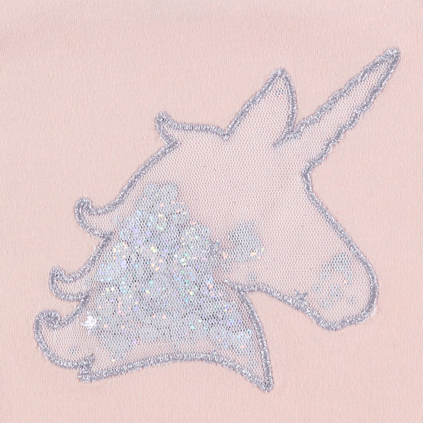 Μακρυμάνικη μπλούζα με μονόκερο και ασημί πούλιες 