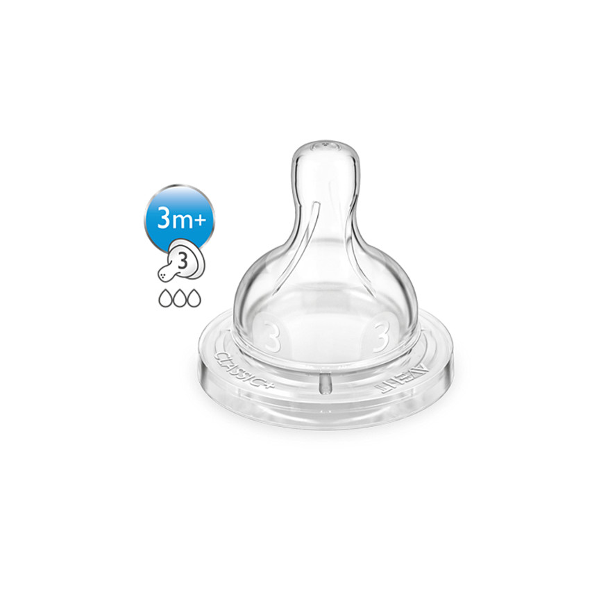Θηλές σιλικόνης anti-colic teats regular flow 3m+ 