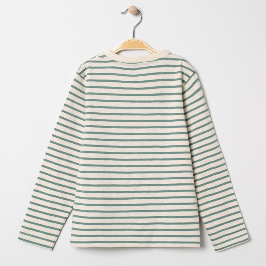 T-shirt manches longues rayé print ours 