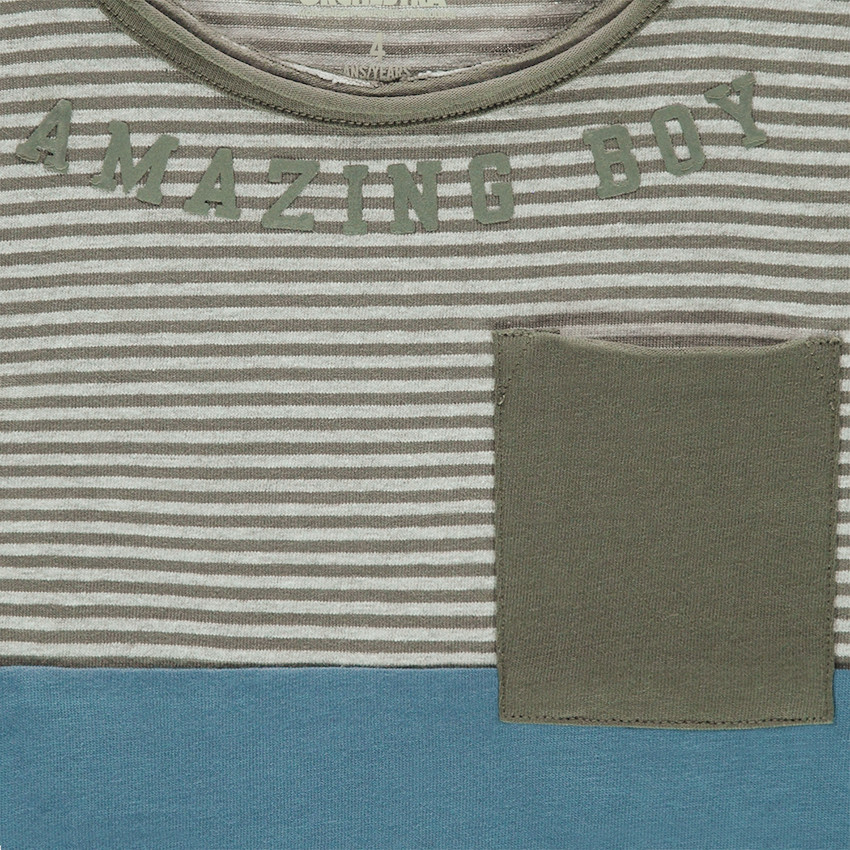 Μακρυμάνικη μπλούζα από ζέρσεϊ με ρίγες και τσέπη 