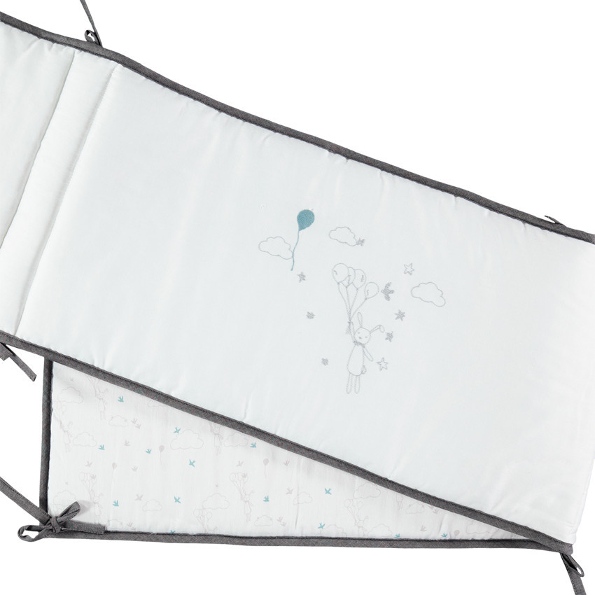 Βαμβακερή πάντα κούνιας με φιογκάκια και εμπριμέ πίσω πλευρά 