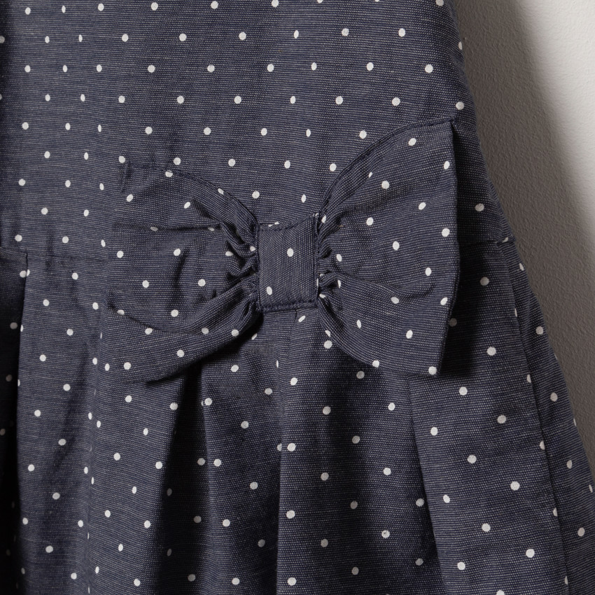 Φόρεμα αμάνικο πουά με  φιόγκο 