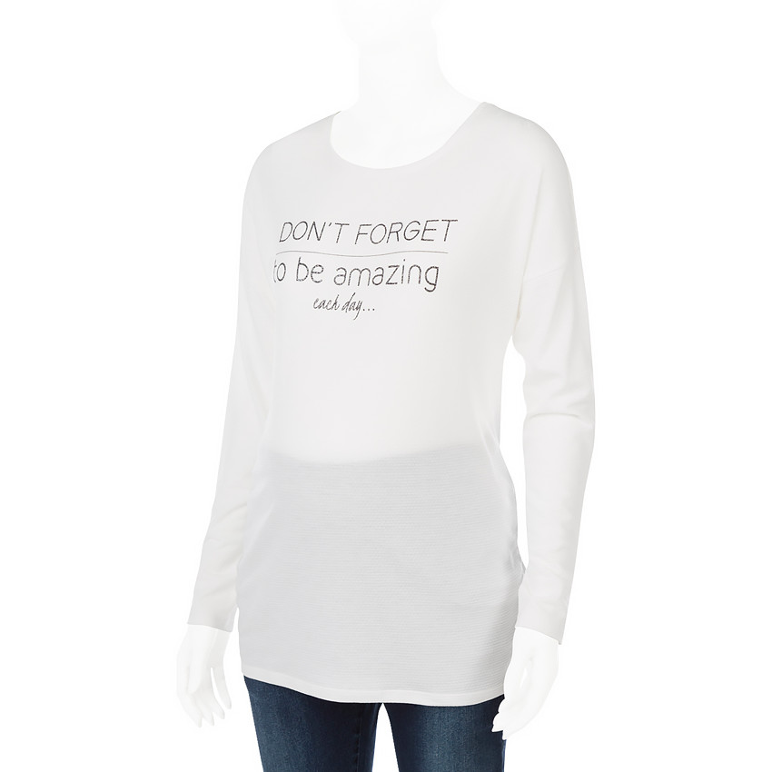 Μακρυμάνικη μπλούζα εγκυμοσύνης με τυπωμένο μήνυμα 