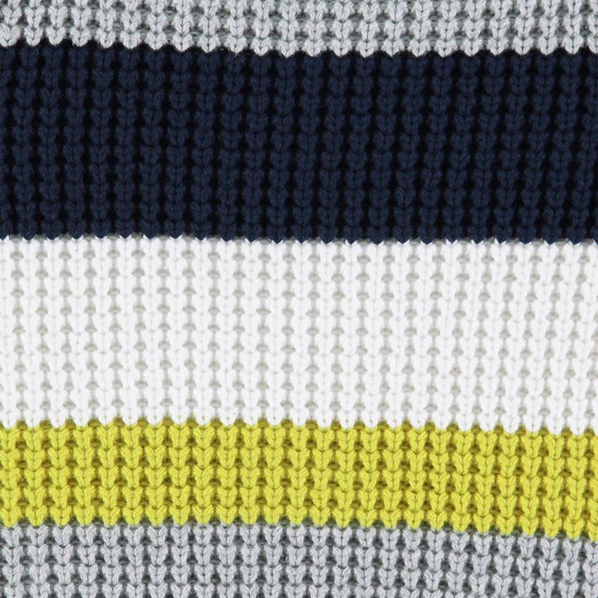 Χοντρό πλεκτό πουλόβερ με λωρίδες που κάνουν αντίθεση 