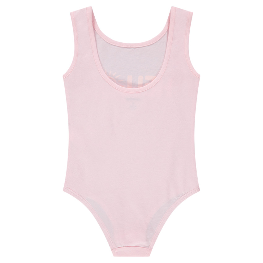 Μονόχρωμο βαμβακερό κορμάκι με μήνυμα 