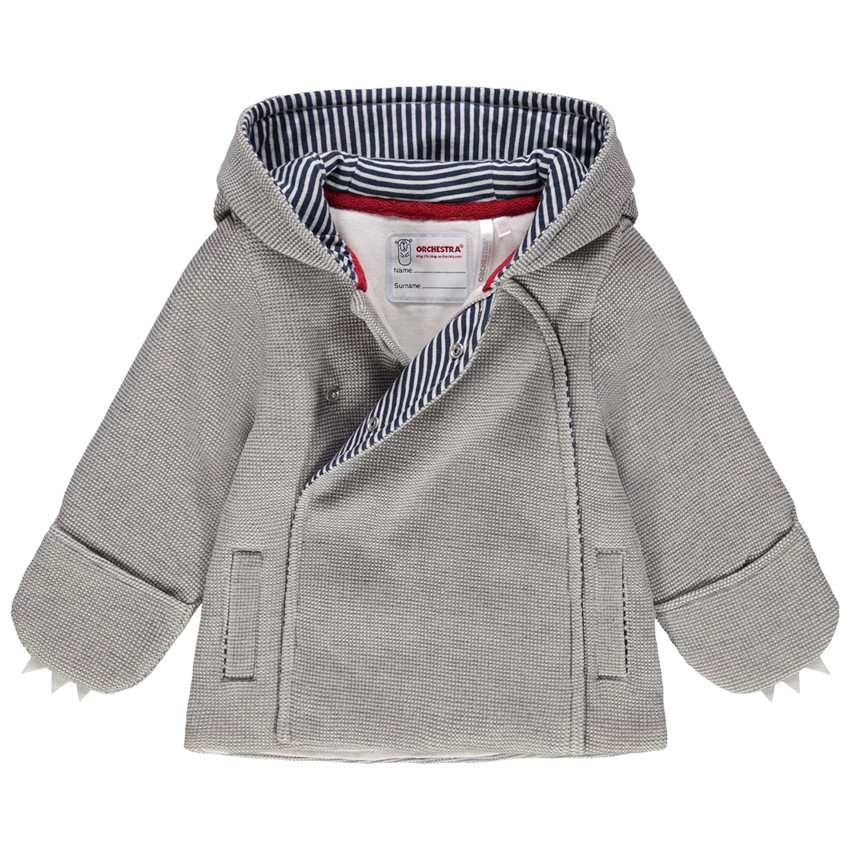 Veste en molleton fantaisie avec ours brodé et oreilles en relief 