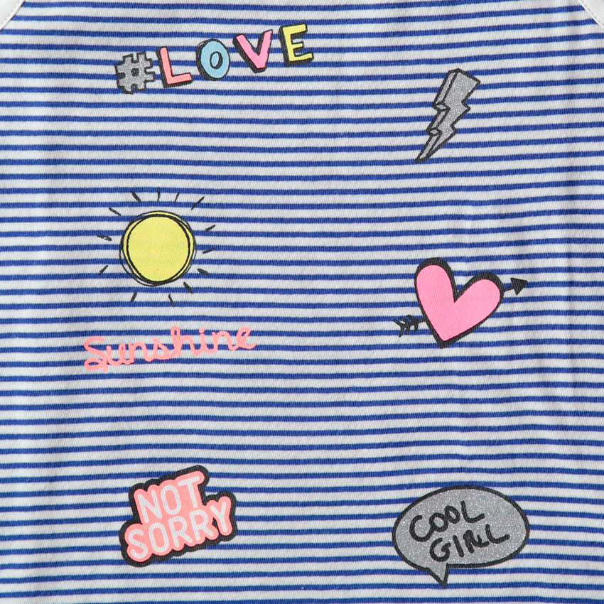 Παιδικά - Φανελάκι με ρίγες σε όλη την επιφάνεια και τυπωμένα σύμβολα 