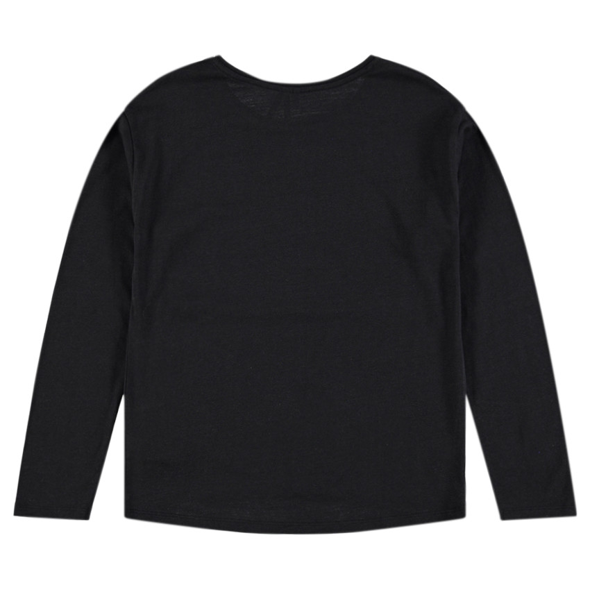 Παιδικά - Μαύρη μακρυμάνικη μπλούζα με τυπωμένο κείμενο 