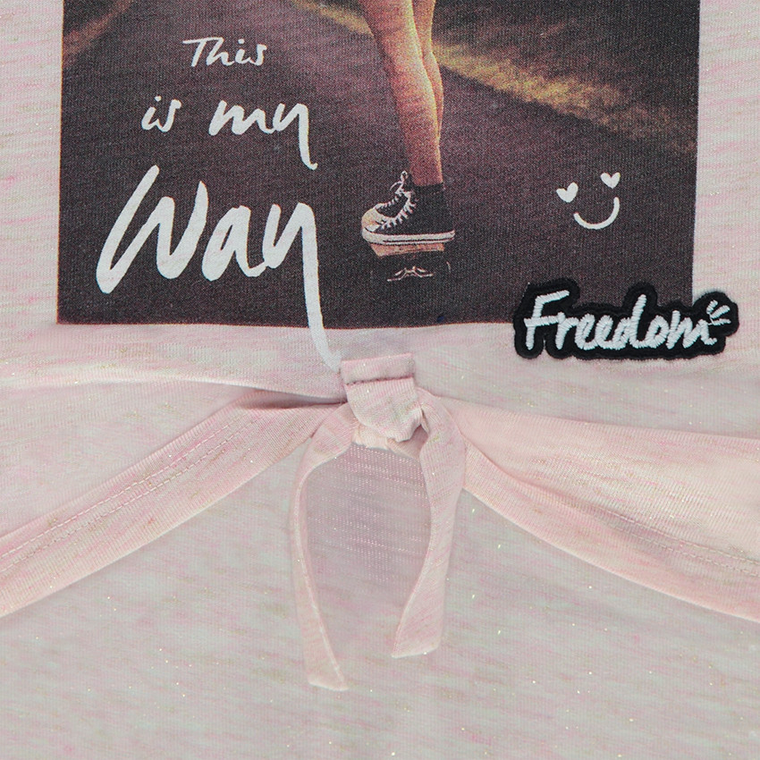 Παιδικά - Μακρυμάνικη μπλούζα μελανζέ με μεταλλιζέ ίνες στην ύφανση  