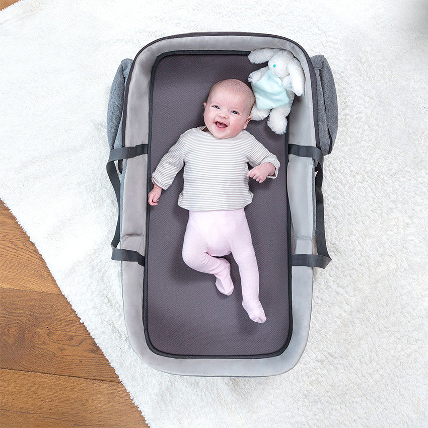 Λίκνο και τσάντα μεταφοράς 2 σε 1 - Γκρι 