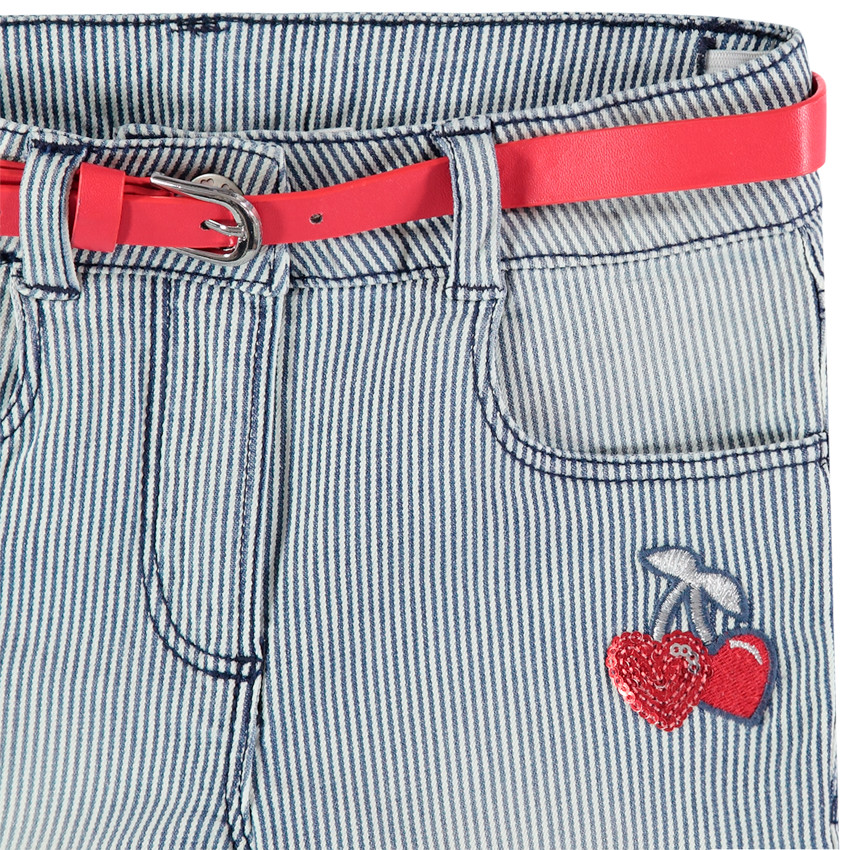 Τζιν με φθαρμένη όψη, ρίγες και ρυθμιζόμενη ζώνη 