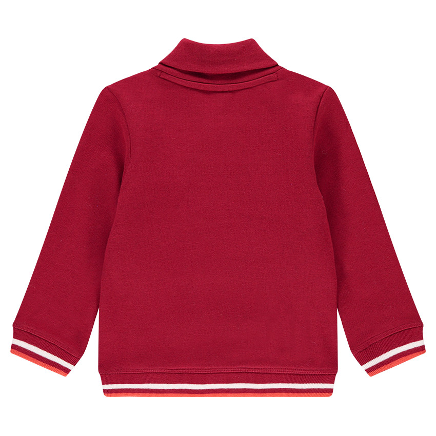 Δίχρωμο φούτερ από φανέλα με πετσετέ γράμματα και τσέπη 