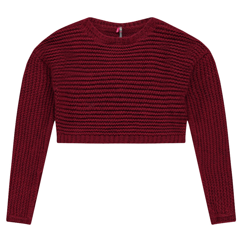 Παιδικά - Κοντό πουλόβερ σε χοντρή πλέξη 