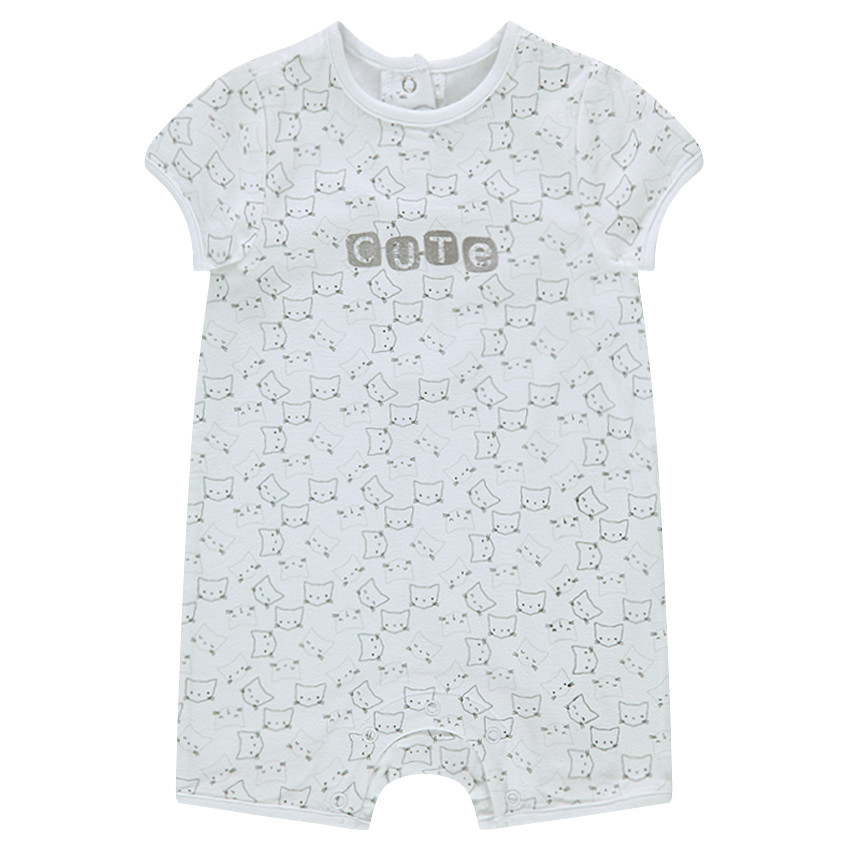 Ολόσωμο φορμάκι με κοντά μπατζάκια και τυπωμένο μήνυμα 