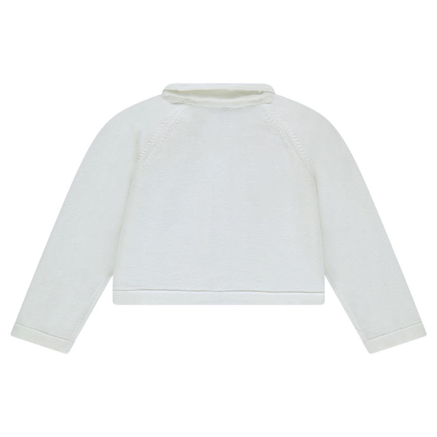 Μονόχρωμη πλεκτή ζακέτα με διακοσμητική πλέξη 