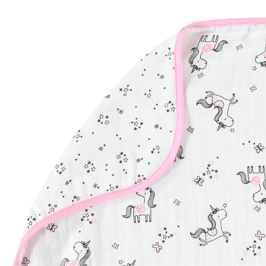 Κουβερτάκι τετράγωνης ύφανσης με μονόκερους και αστεράκια 