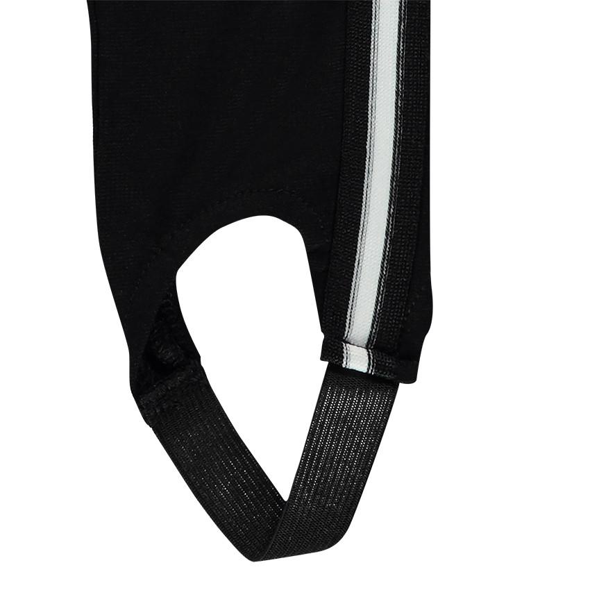 Κολάν με λάστιχο στο πέλμα σε ύφανση milano με λωρίδες σε αντίθεση και στάμπα 