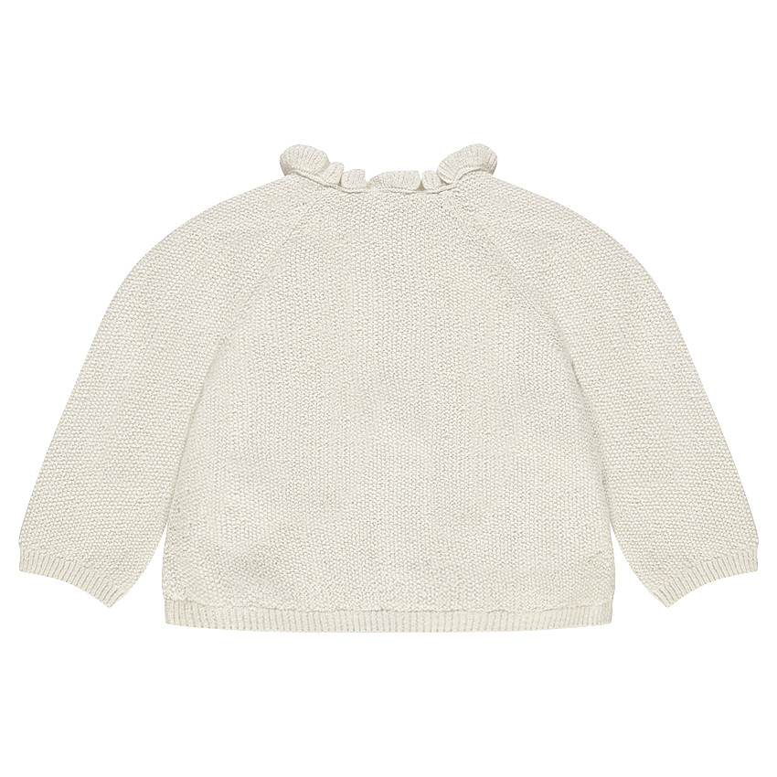 Πλεκτή ζακέτα μελανζέ με γυαλιστερό νήμα και λαιμόκοψη με διακοσμητικό σχέδιο 