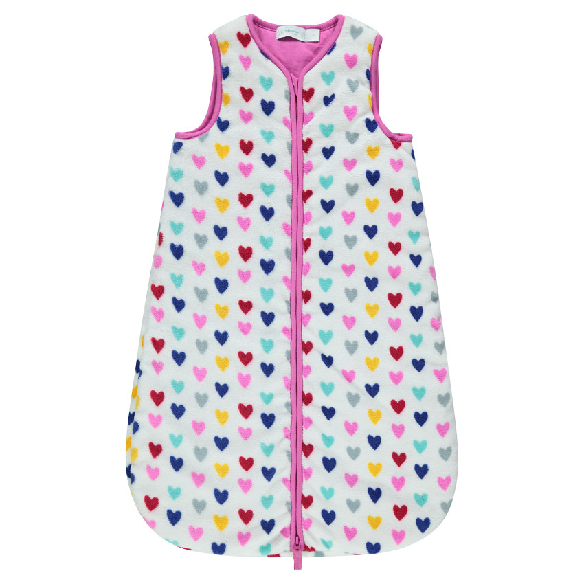 Turbulette sans manches en sherpa imprimée coeurs 