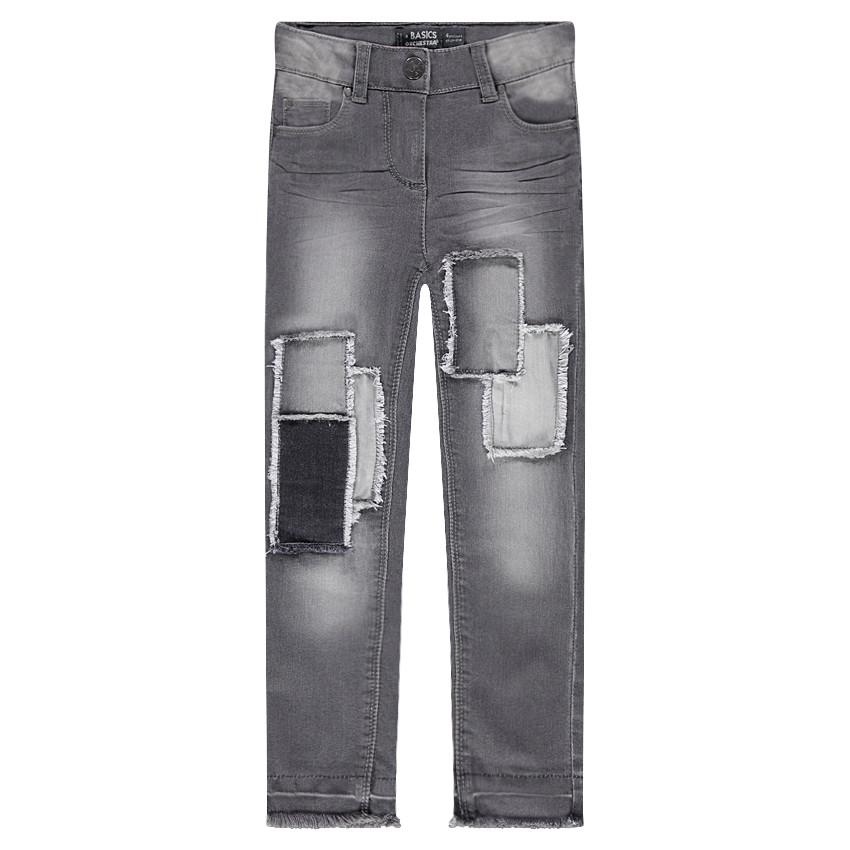  Τζιν με μπαλώματα και κρόσια και εφέ used 