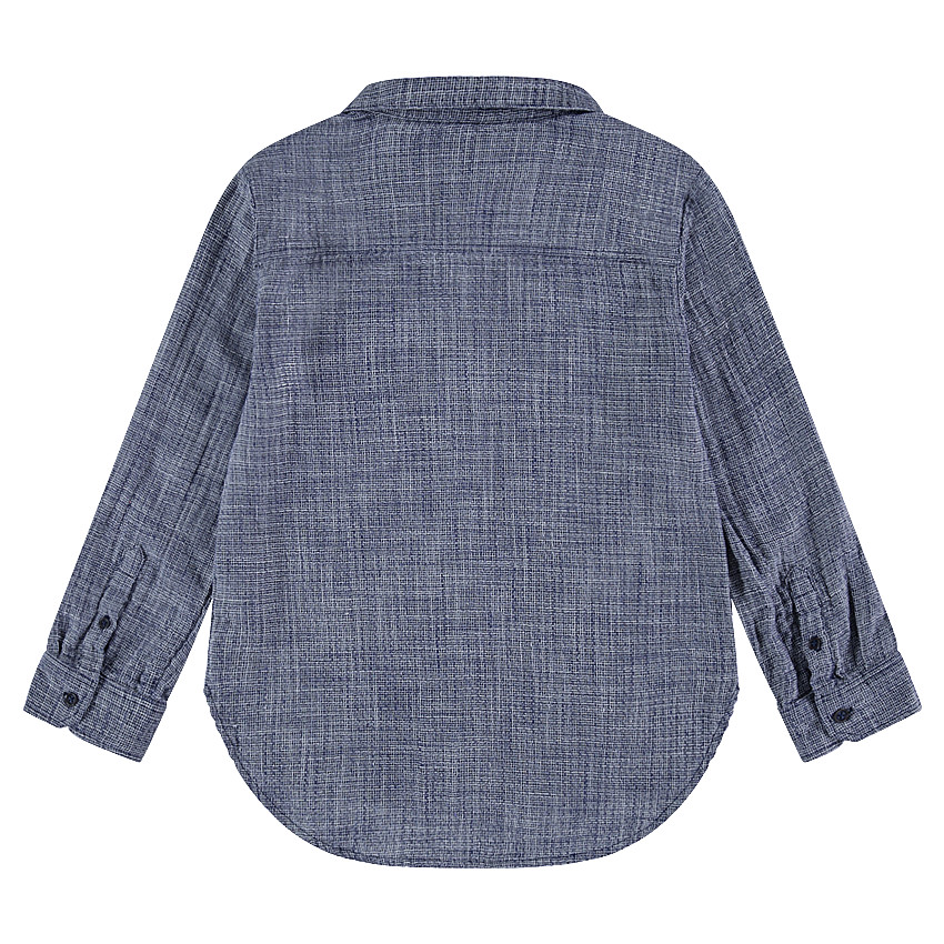 Μακρυμάνικο βαμβακερό πουκάμισο με φερμουάρ 