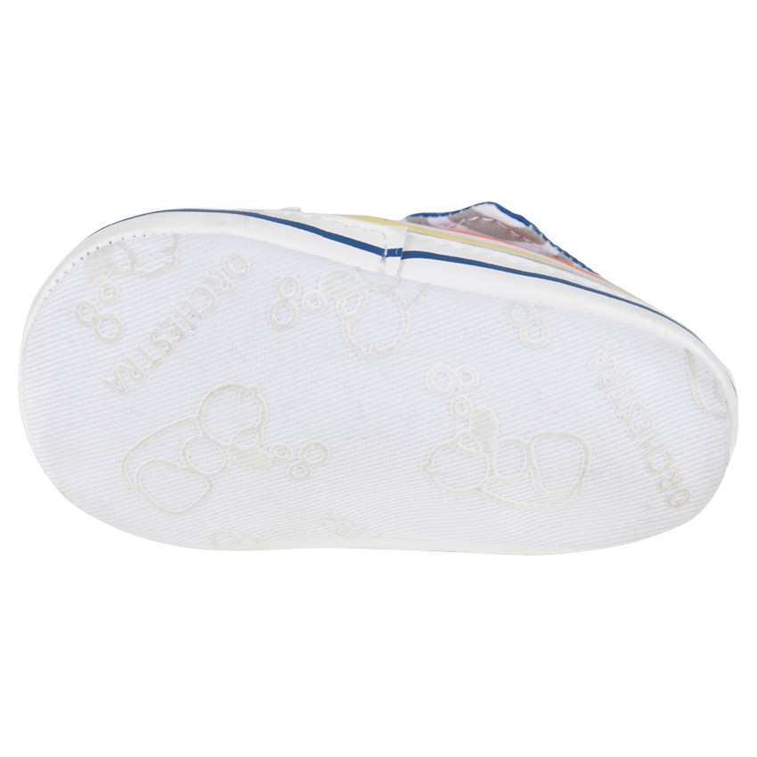 Baskets montantes rayées avec inscription printée  