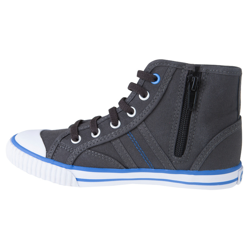 Baskets montantes en toile à lacets et zip 