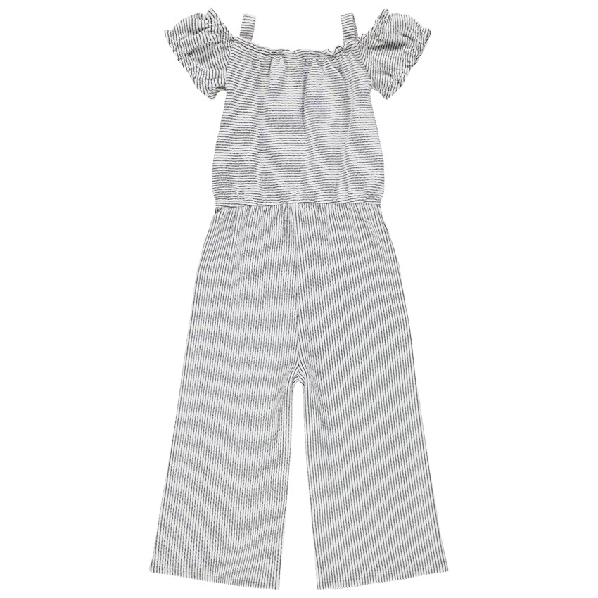 Ολόσωμη φόρμα ριγέ με ελεύθερους ώμους  