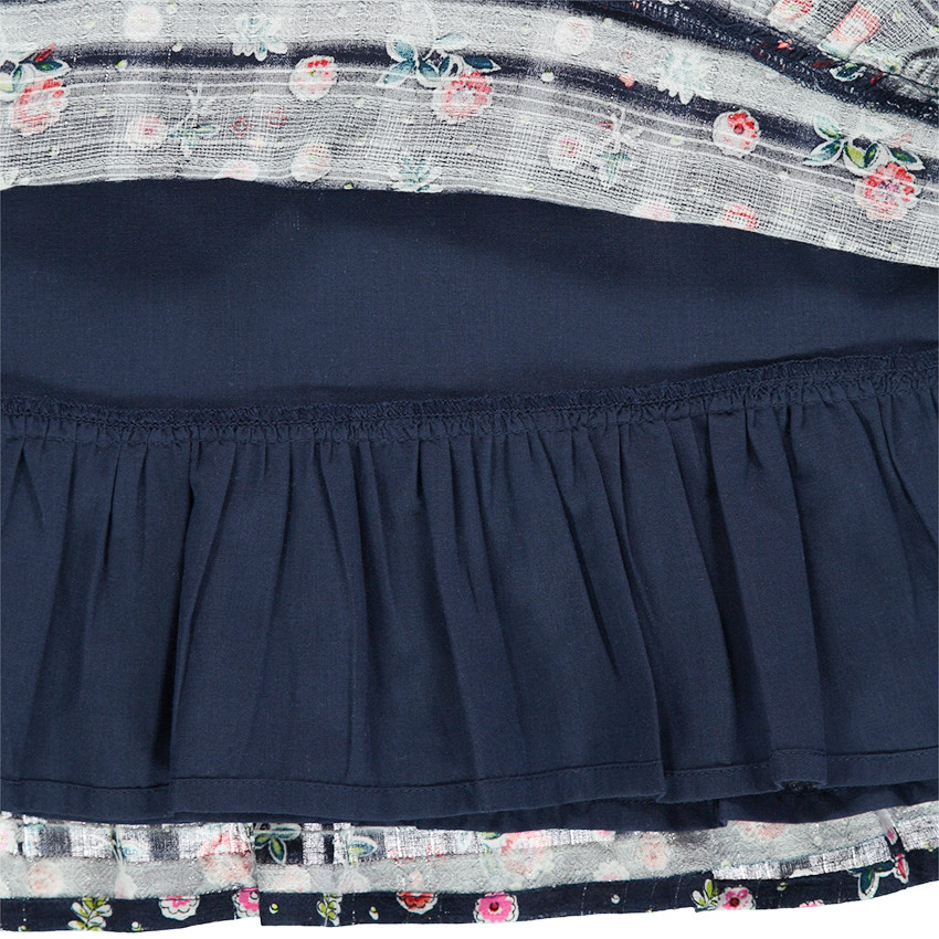 Παιδικά - Βαμβακερό φόρεμα με βολάν και λουλούδια σε όλη την επιφάνεια  