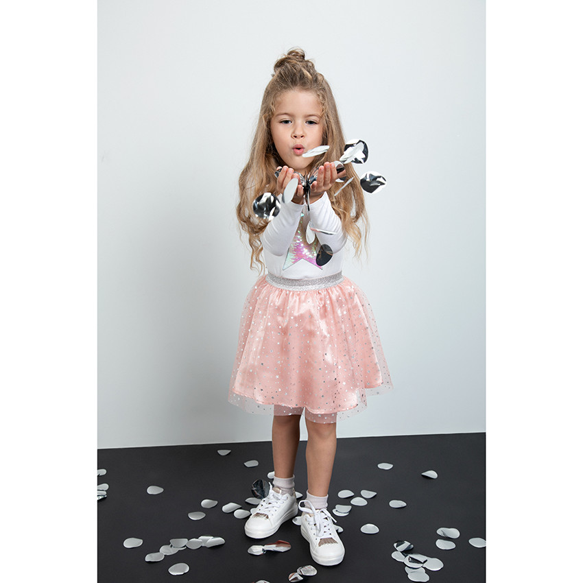 Εμπριμέ τούλινη φούστα σε στιλ tutu με τούλινο βολάν και αστέρια 