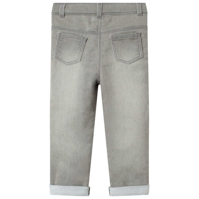 Jean effet used à chats brodés et poches 