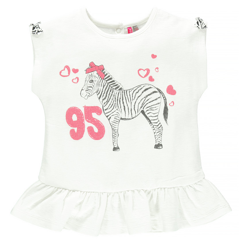 Κοντομάνικη τουνίκ με στάμπα ζέβρα 