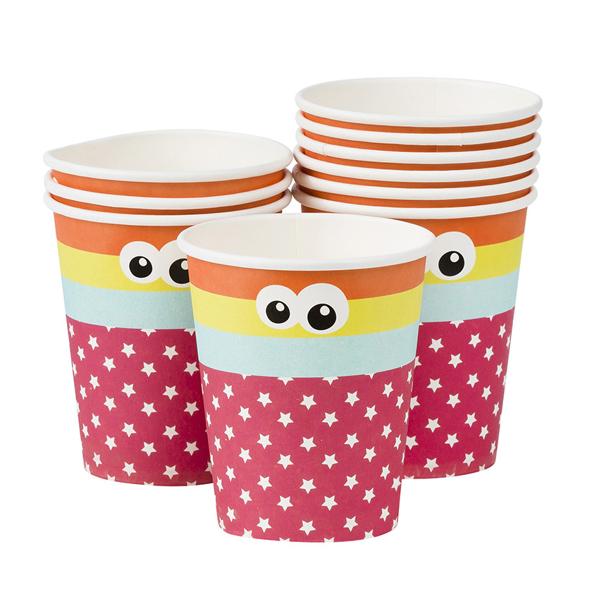 x 10 χάρτινα ποτηράκια με διακοσμητικό μοτίβο 