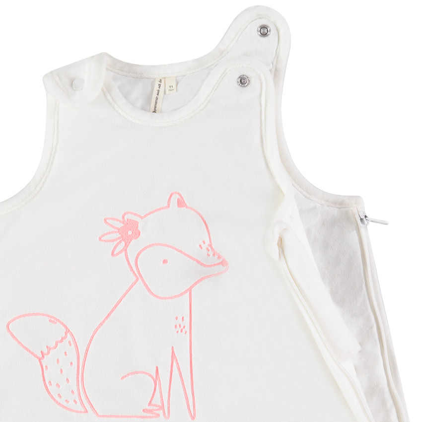 Αμάνικος βαμβακερός υπνόσακος με Κεντημένη αλεπού 