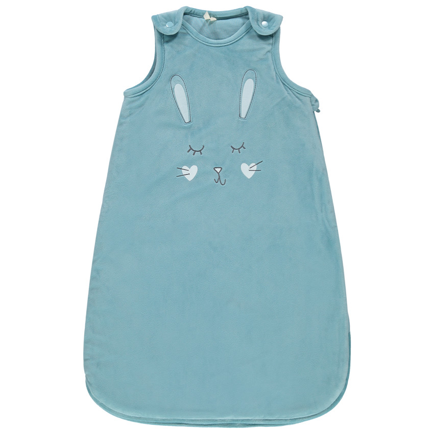 Αμάνικος βελουτέ υπνόσακος με κέντημα κουνελάκι 