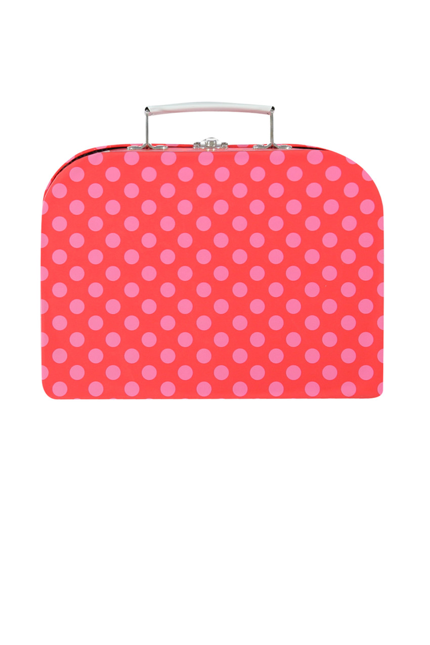 Valisette en carton rouge à pois  