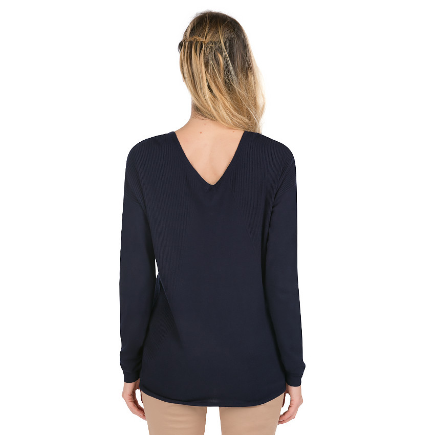 Λεπτό πλεκτό πουλόβερ εγκυμοσύνης με V 