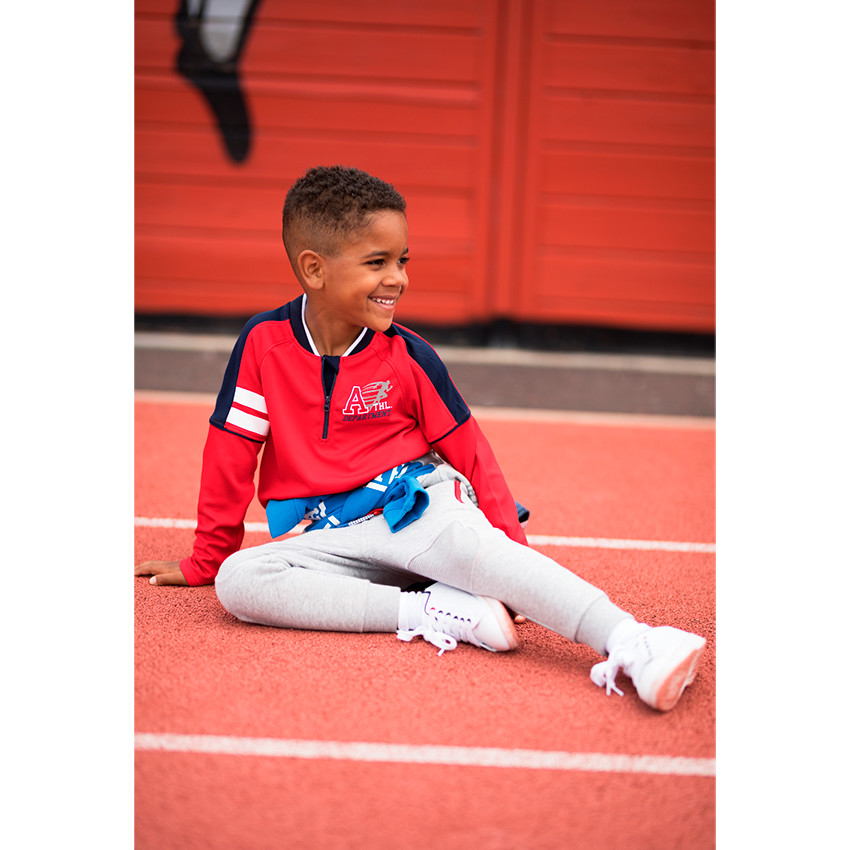 Παντελόνι φόρεμας από φανέλα με τσέπες με φερμουάρ που κάνουν αντίθεση 