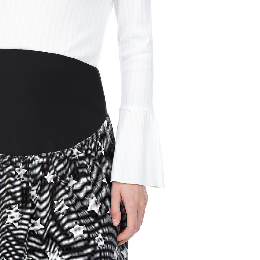 Φούστα εγκυμοσύνης με βολάν και αστεράκια σε όλη την επιφάνεια 