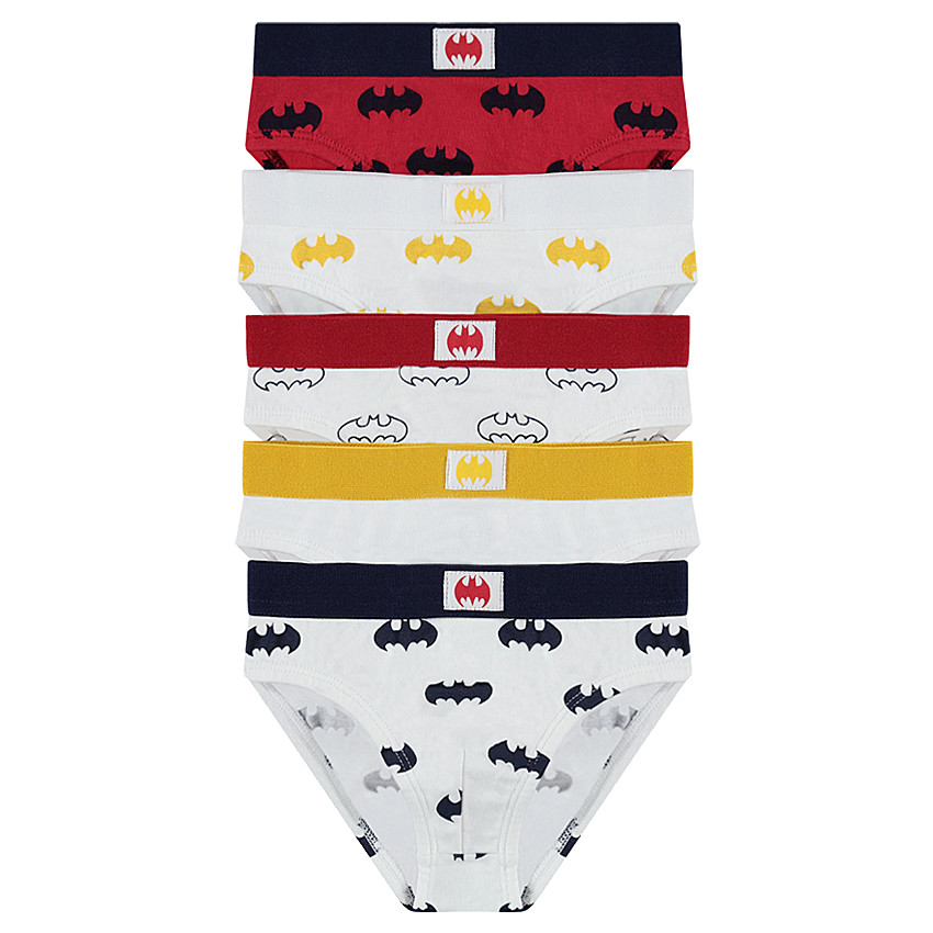Lot de 5 slips en coton logo Batman pour enfant garçon 