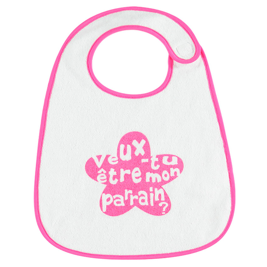 Bavoir en coton éponge avec inscription fantaisie 