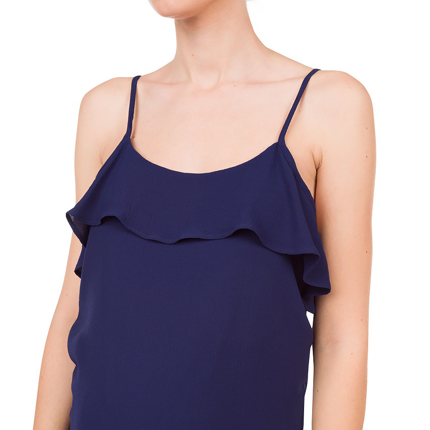 Φόρεμα εγκυμοσύνης με βολάν και τιράντες 