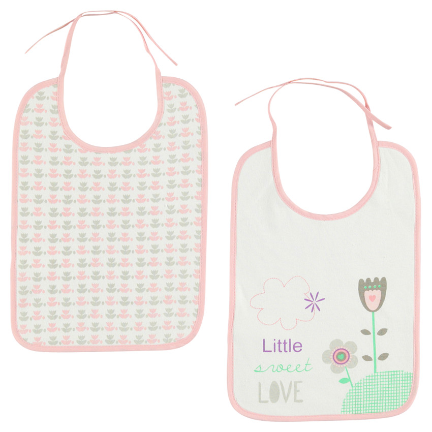 Set de 2 bavoirs print / imprimé fleuri 