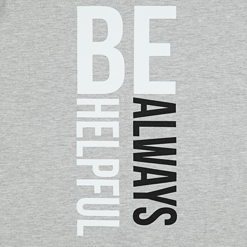 Μακρυμάνικη μπλούζα γκρι με τυπωμένο κείμενο 