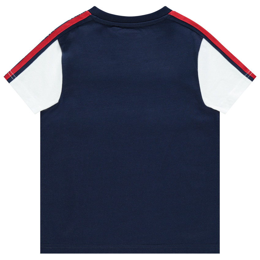 T-shirt manches courtes contrasté à bandes 