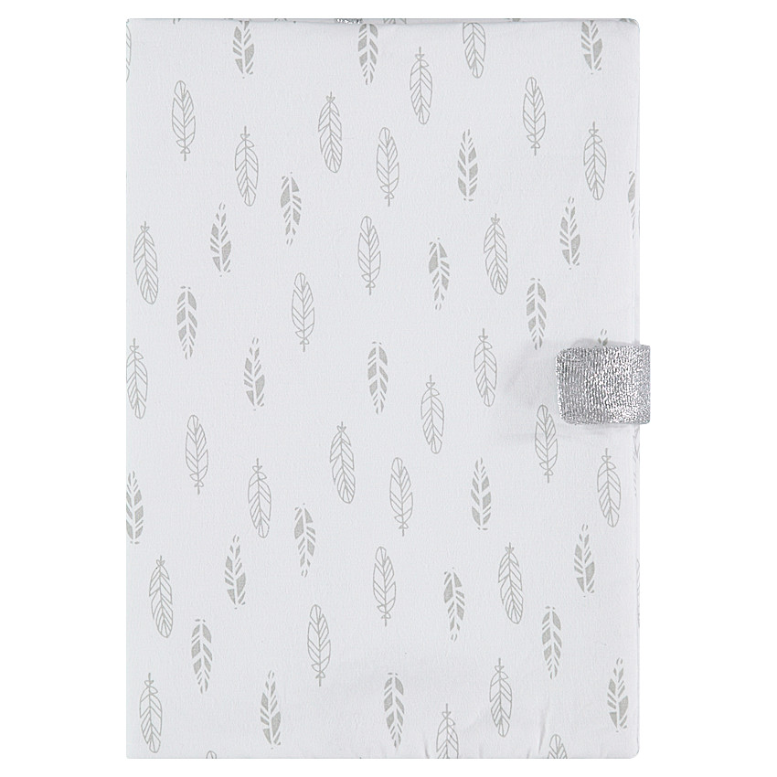 Προστατευτικό για βιβλιάριο υγείας με μοτίβο ασημί φτερά 