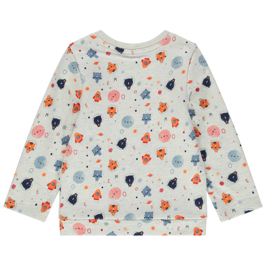Sweat en molleton print personnages en coton bio 