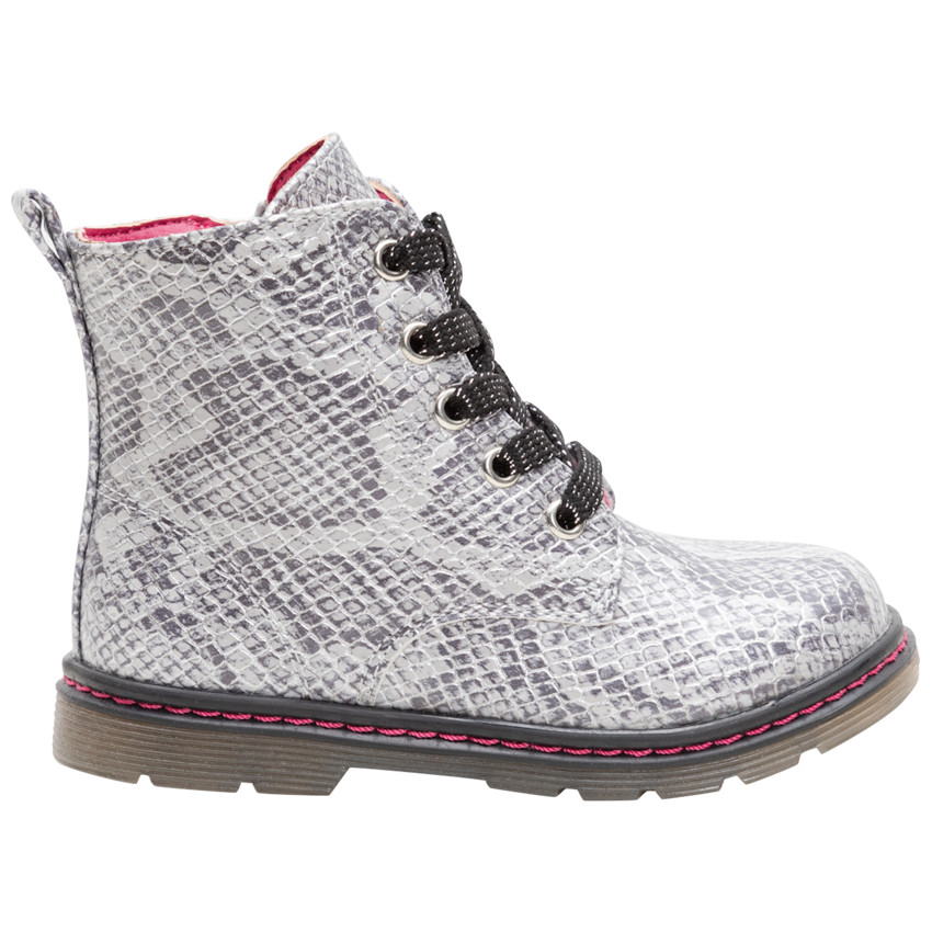 Ψηλά μποτάκια με ανάγλυφο μοτίβο δέρμα φιδιού  